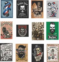 Comprar Kit 12 Placas Decorativas Barbearia Barber Shop Barbeiro