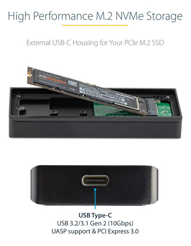 Estuche De Ssd Pcie Nvme M.2 Usb-c 10gbps Startech.com -