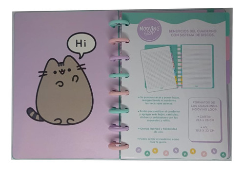Cuaderno Inteligente A Disco Mooving Loop A5 16x22cm Pusheen