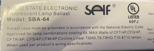 Balastra Lampara Fluorescente 2 X 32w T5 T8 T12 (Usado)