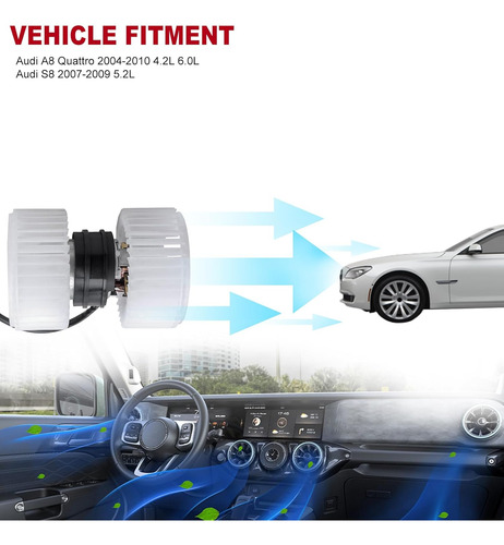 Conjunto De Motor De Ventilador Topaz Hvac Para Audi A8 Quat