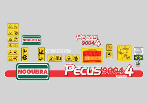 Kit Decalque Adesiva Ensiladeira Pecus 9004 Geração 4