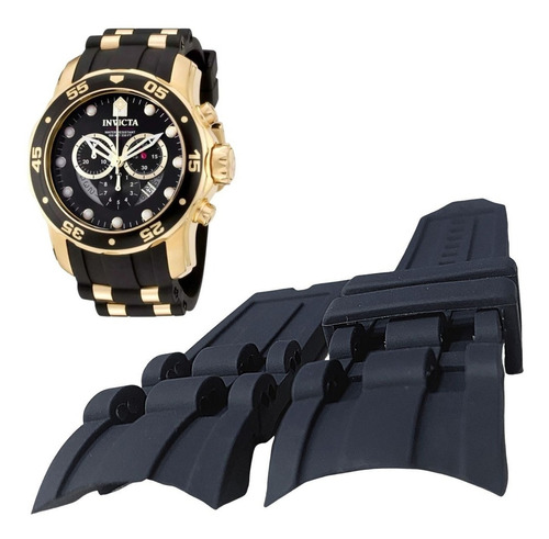 Pulseira Invicta Pro Diver 6983 6981 6977 6985 6986 2019 Cor Preto Largura 26