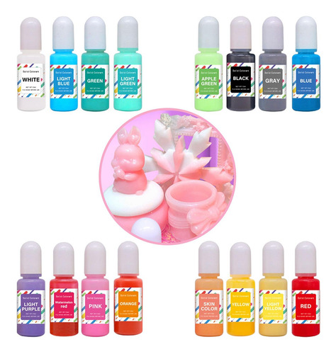 16 Uds Resina Epoxi Color Tinte Colorante Vela Hacer 10ml
