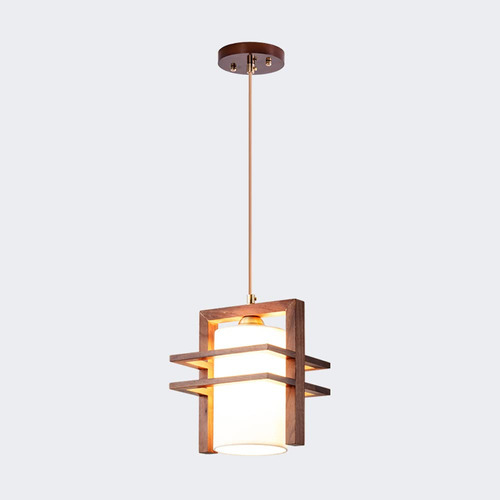 Hanging Lamp, Modern Wood Chandelier E27 1-light Fabric Pen.