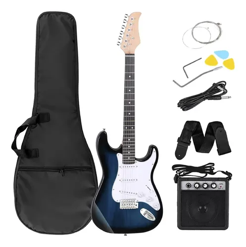 Guitarra Eléctrica EG001 con Amplificador 5W y Accesorios Azul