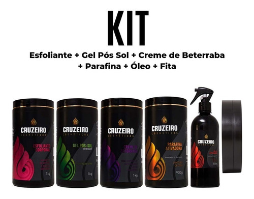 Kit Bronzeamento Natural 5 Itens Cruzeiro +  5 Fitas