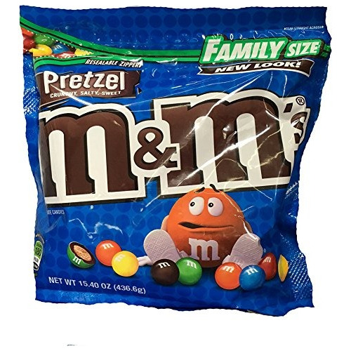 M & Ms Pretzel Tamaño De La Familia 15,4 Oz Paquete