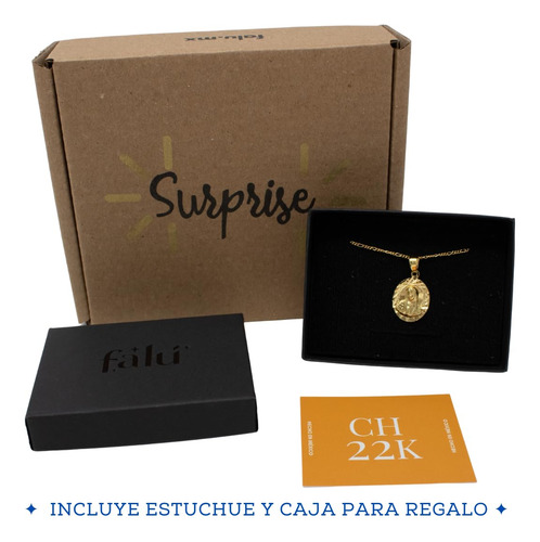 Collar Virgen De Guadalupe Chapa De Oro 22k Regalo Mamá Pare