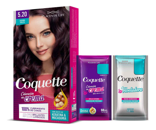 Coquette Tinte 5.20 Castaño Violeta Pack 1 Aplicacion