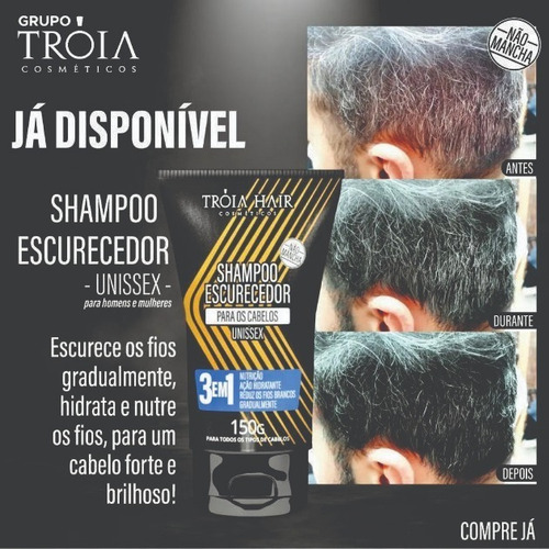 Shampoo Escurecedor 3 Em 1 - 150g Troia Hair - Nova Fórmula