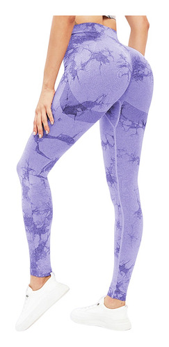 Leggings Deportivos De Cintura Alta Con Estampado Tie-dye