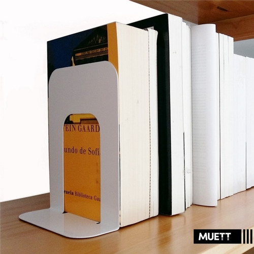Imagen 7 de 10 de Sujeta Libros Pack X4 De Chapa Soporte Bibliotecas Muett