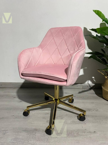 Silla De Escritorio Diamante Asiento Velvet Patas Con Ruedas