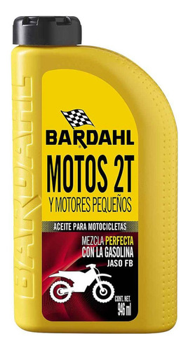 Lubricante Motos Motores Pequeños 2 Tiempos Bardahl 946ml