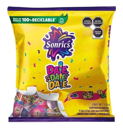 Dulces Surtidos Para Piñata Sonrics Dale, Dale, Dale 1.5 Kg 