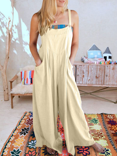 Monos Plus Con Overoles Para Mujer, Talla Ancha, Sin Mangas