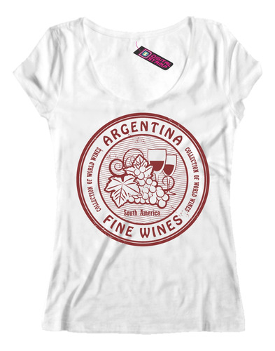 Remera Mujer Argentina Fine Wines South America  Ca4 Dtg