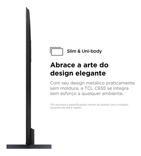 Smart TV QLED 98" Android TV Ultra HD 4K TCL C655 Comando de Voz HDR10+ 120Hz Bluetooth