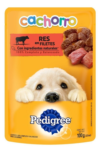 Imagen 3 de 8 de Pedigree Alimento Húmedo Cachorros Res En Filetes 10 Sobres
