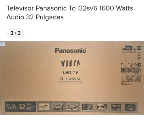Imagen 2 de 2 de Televisor Panasonic Tc-l32sv6 Para Repuesto O Reparar 32