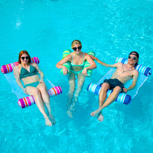 Sloosh Paquete De 3 Hamacas Inflables Para Piscina, Hamacas