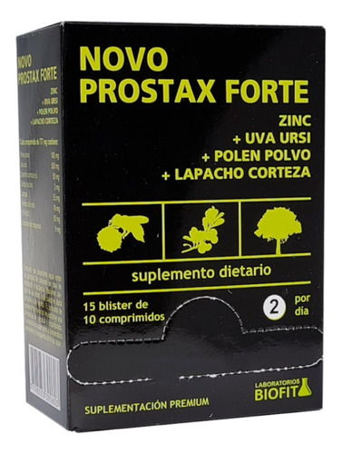 Novo Prostax Forte Biofit 150 Comp Lapacho Uva Ursi Polen 