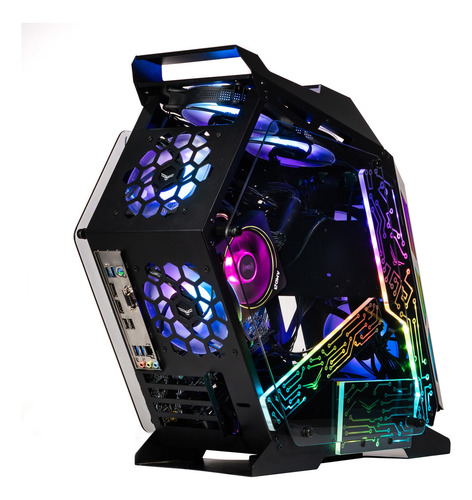 Gabinete Gamer Naceb Olympian Na-0641 Argb Cristal Templado Negro