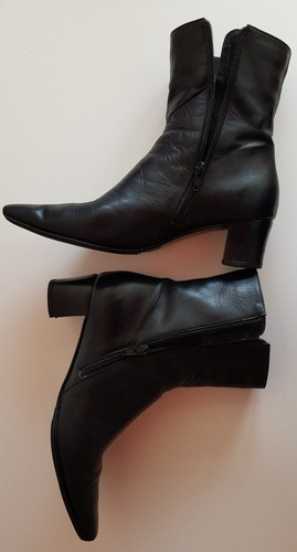 Botas Febo Cuero Negro Caña Corta T. 39. Impecables.