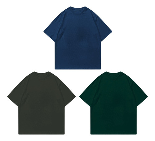 Playera Oversize 3pz Alto Calibre Algodón Peinado Comodas