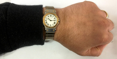 Elegante Cartier Santos Octagon 30mm Aço-ouro 18k Ref.: 2966