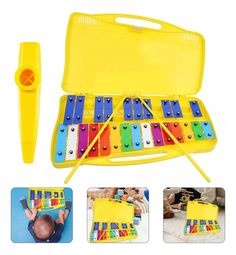 Kazoo+xilofono De 25 Instrumentos De Percusion Juguete Niños