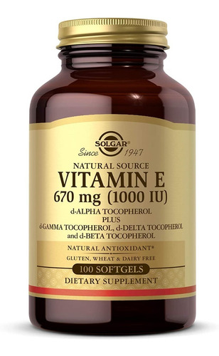 Solgar Vitamin E 1000 670mg - Unidad a $2449