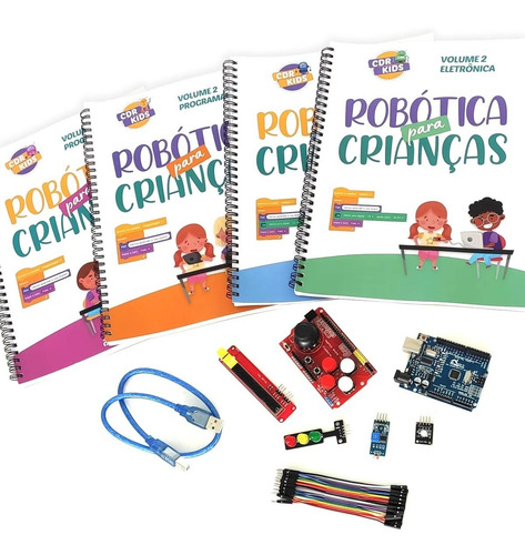 Kit De Livros Cdr Kids Para Arduino P/ Crianças Com 7 Anos +