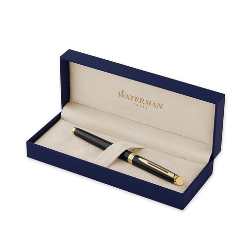 Waterman Hemisphere Essential Black Lacquer Gold Trim -...