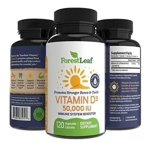 Vitamina D3 50,000iu (fácil De Tragar) 120 Capsulas Usa