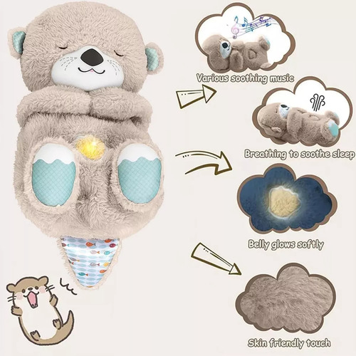 2pcs Koala And Otter Plush Toys Breath Relief Anxiety Gray C