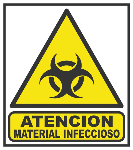 Cartel Material Infeccioso 22x28 Cm Alto Impacto
