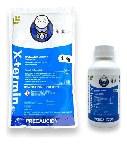 X-termin 1kg + 100ml Insecticida Mata , Cucarachas, Hormigas