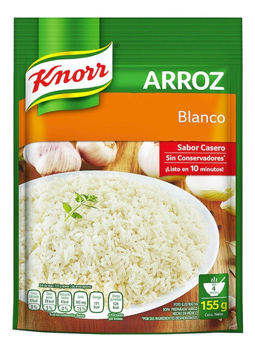 Arroz Blanco Knorr Sabor Casero Sin Conservadores 155g