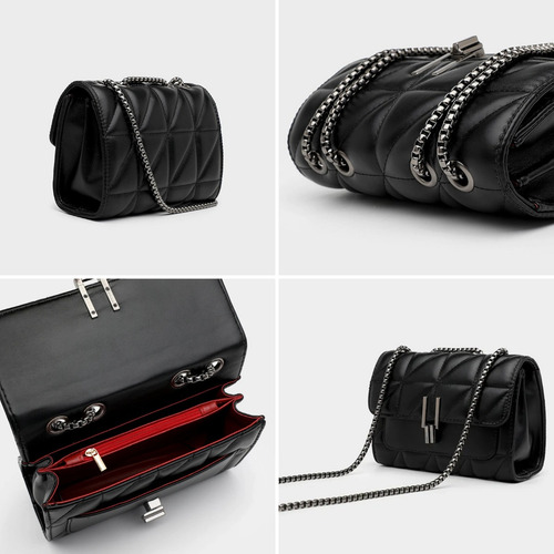 Cartera Mini Bag Mujer Diseño Sobre Calidad Color Negro