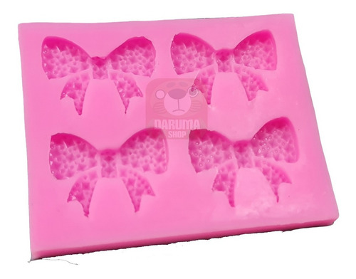 Imagen 4 de 6 de Molde Silicona 4 Moño Lazo Con Diamantes Fondant Porcelana