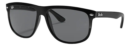 Óculos de sol Ray-Ban RB4147 Large armação de náilon cor polished shiny black, lente grey clássica, haste polished shiny black de náilon