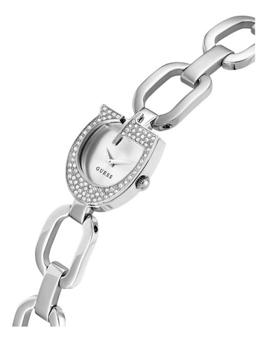 Reloj Mujer Guess Gia Cristal Mineral 22 Mm Plateado Gw0683l1 Bisel