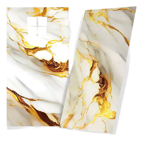5 Placas Adesiva Parede Painel Dourado Mármore 30x60cm Top Dourado