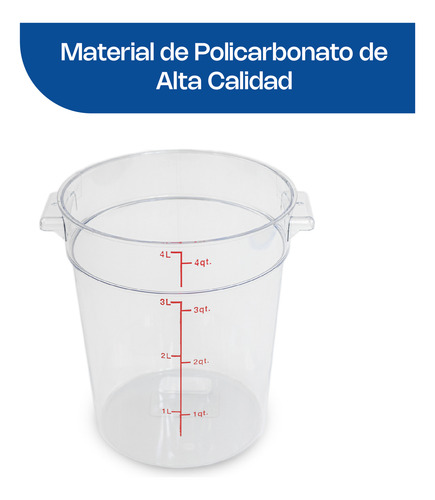 Recipiente Policarbonato Redondo 4qt Caledonia Repore-4