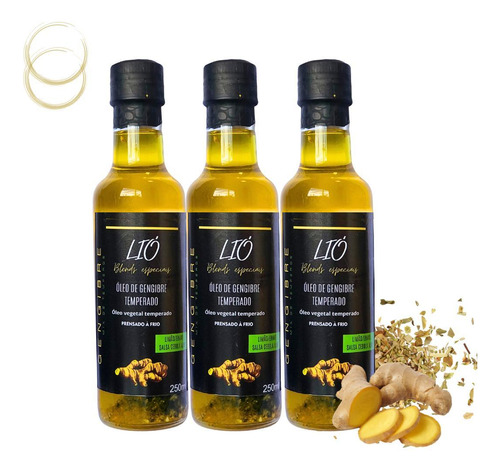 Óleo De Gengibre Siciliano 250ml - Sabor Limão E Ervas