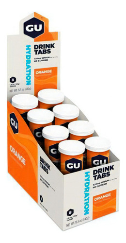 Gu Pastillas De Hidratación Gu Drinks Tabs Caja X 8 Tubos Sabor Orange