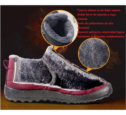 Zapatos De Algodón Botas De Nieve Invierno Terciopelo Grueso