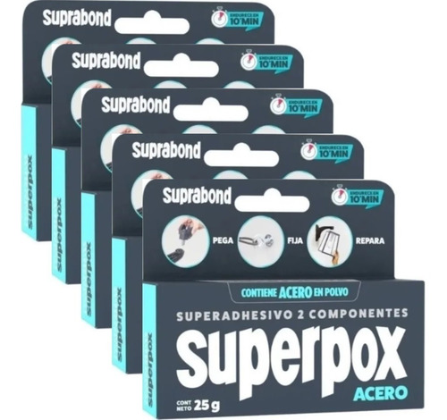 Imagen 1 de 10 de 5 Adhesivos Epoxi Soldadura Pasta Superpox 10.min Gris Acero